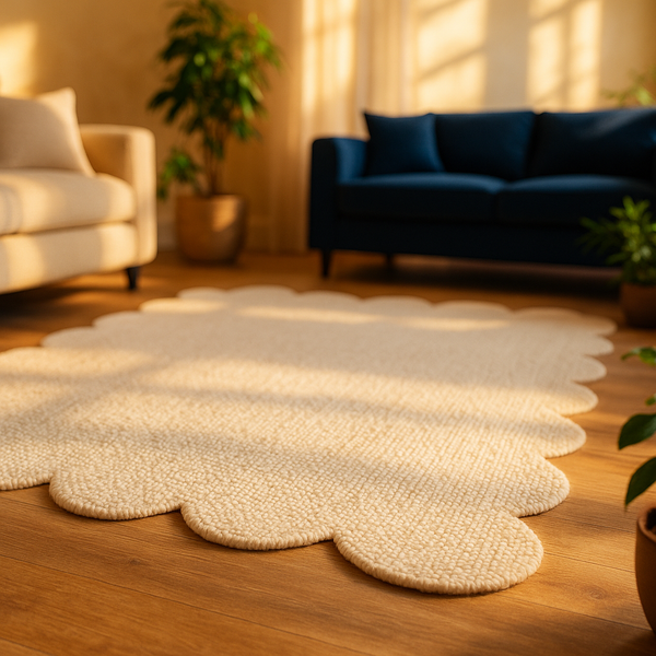 Royal Scallop Cream Loop Rug