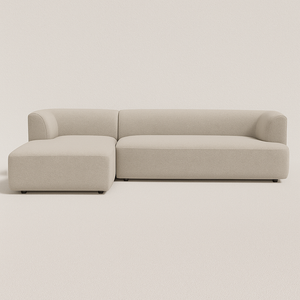 BOUCLE CURVED EDGED L SHAPE SOFA
