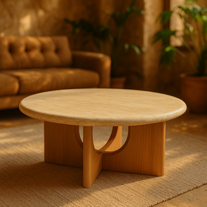 Annabella Travertine Stone Coffee Table