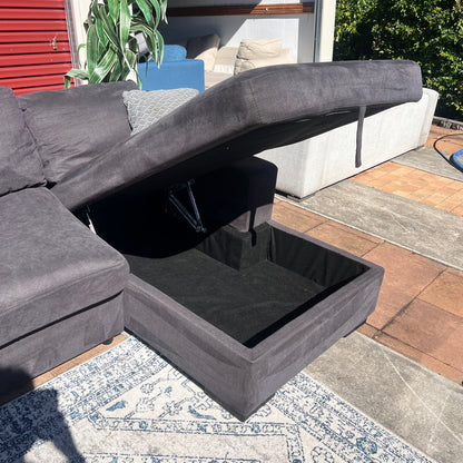 Black sofa bed + storage couch