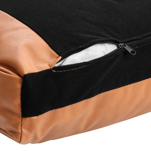 Tan Faux Leather Sofa