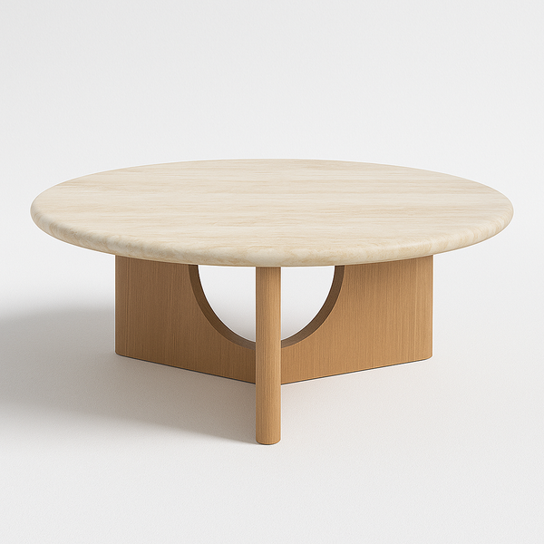 Annabella Travertine Stone Coffee Table