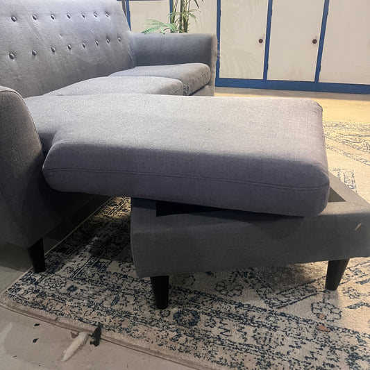 GREY REVERSIBLE CHAISE COUCH