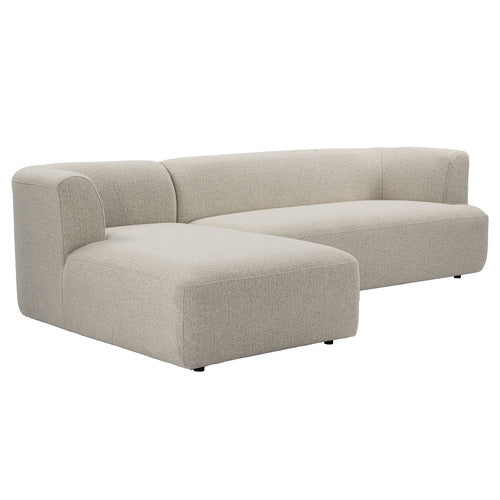 BOUCLE CURVED EDGED L SHAPE SOFA