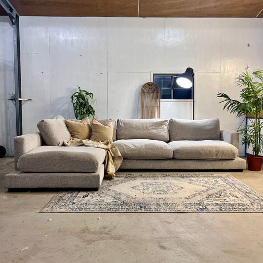 LIGHT GREY OAT FEATHER COUCH