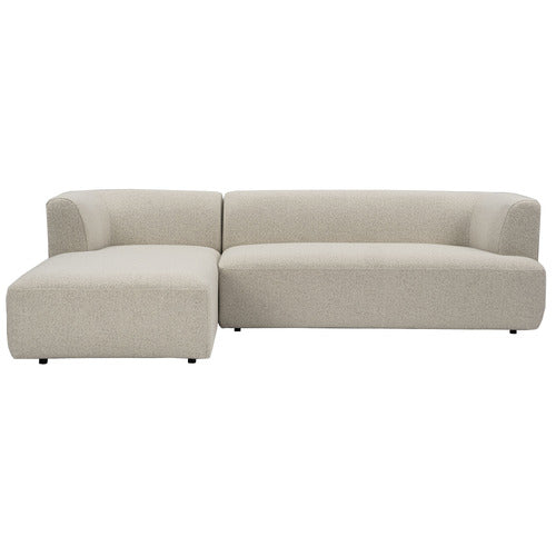 BOUCLE CURVED EDGED L SHAPE SOFA