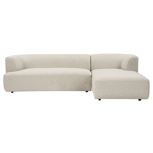 BOUCLE CURVED EDGED L SHAPE SOFA