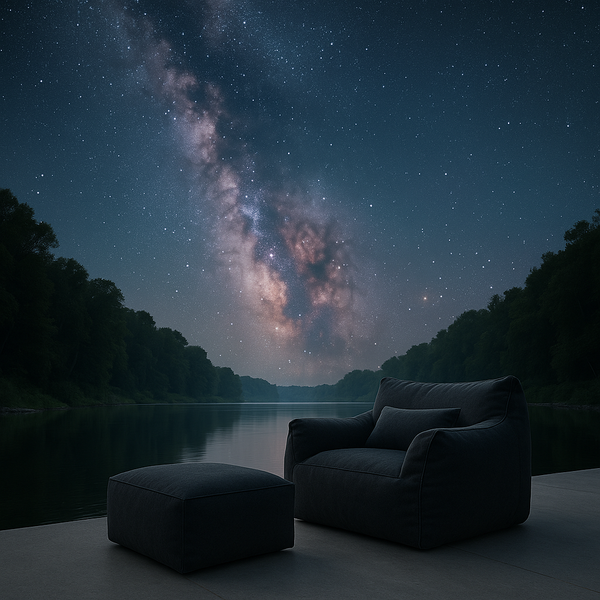 Charcoal (Aston) Bag Chair + Ottoman love sac