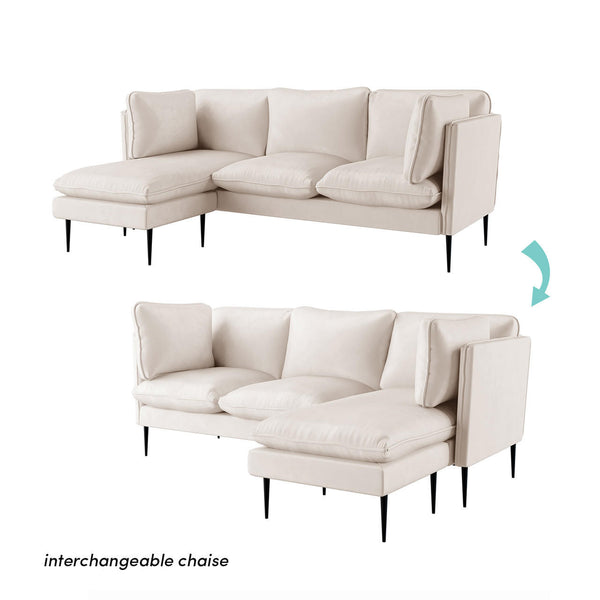 Opulent Velvet Chaise Lounge Fit for Royalty - Cream or Black