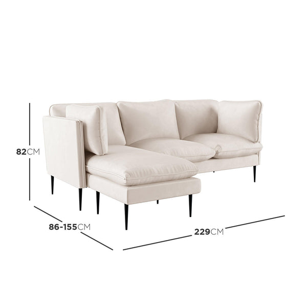 Opulent Velvet Chaise Lounge Fit for Royalty - Cream or Black