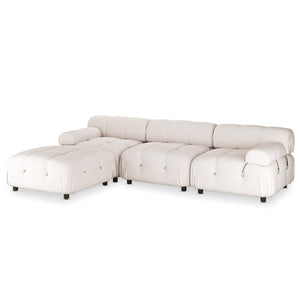 Keila 3 Seater Modular Tufted Velvet Sofa with Ottoman Set
