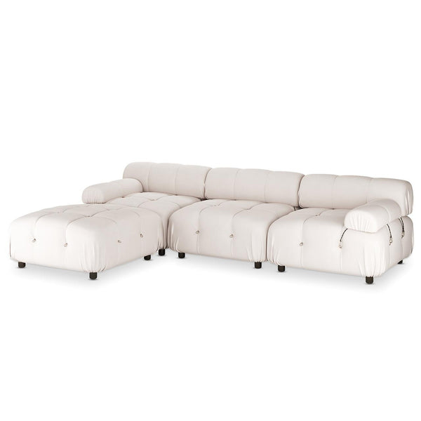 Keila 3 Seater Modular Tufted Velvet Sofa with Ottoman Set