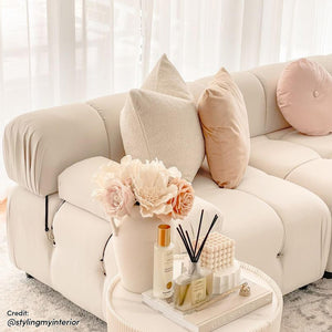 Keila 3 Seater Modular Tufted Velvet Sofa with Ottoman Set