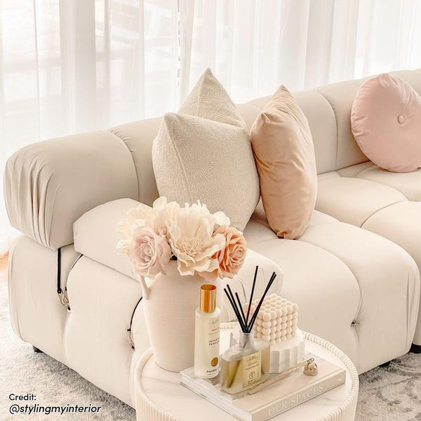 Keila 3 Seater Modular Tufted Velvet Sofa with Ottoman Set