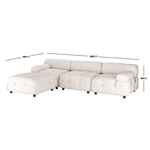 Keila 3 Seater Modular Tufted Velvet Sofa with Ottoman Set