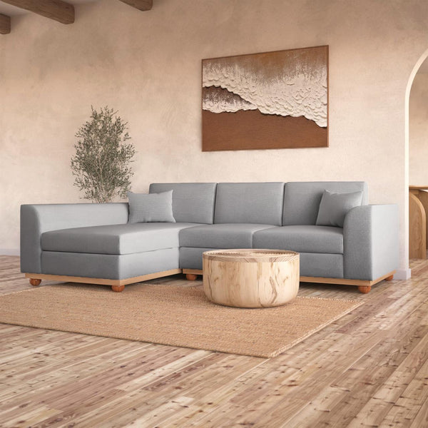 Laylah 3 Seater Fabric Hardwood Sofa With Left Chaise