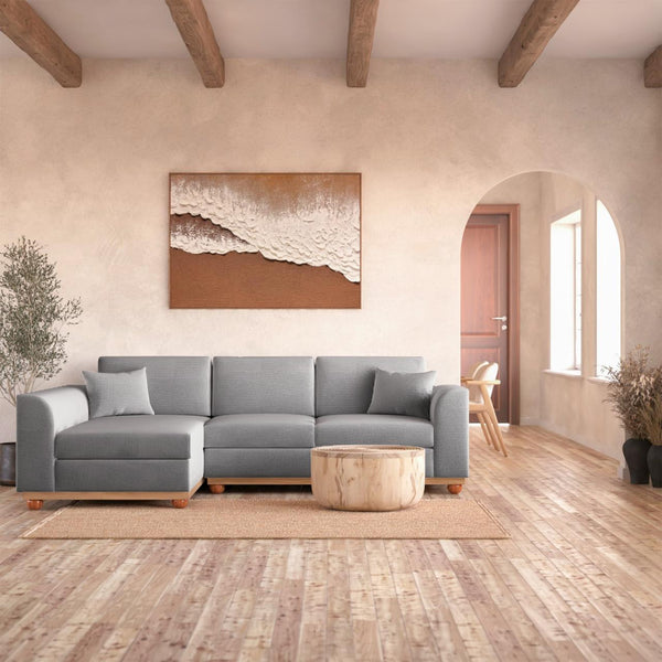 Laylah 3 Seater Fabric Hardwood Sofa With Left Chaise