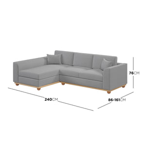 Laylah 3 Seater Fabric Hardwood Sofa With Left Chaise