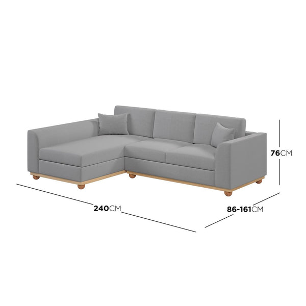 Laylah 3 Seater Fabric Hardwood Sofa With Left Chaise