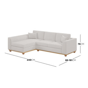 Laylah 3 Seater Fabric Hardwood Sofa With Left Chaise