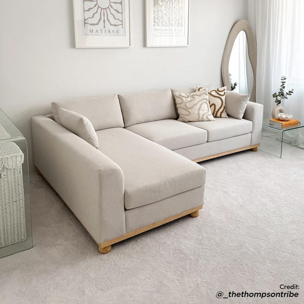 Laylah 3 Seater Fabric Hardwood Sofa With Left Chaise