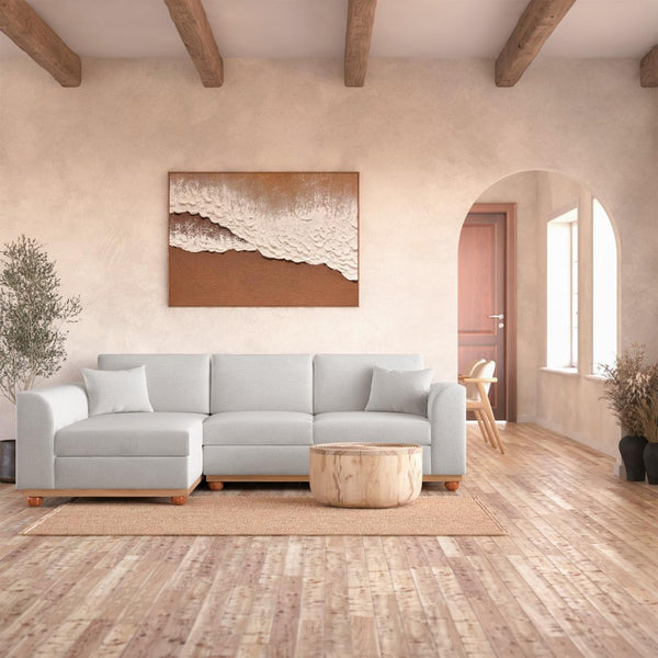 Laylah 3 Seater Fabric Hardwood Sofa With Left Chaise