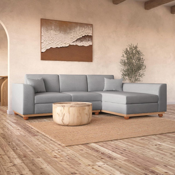 Laylah 3 Seater Hardwood Fabric Sofa With Right Chaise