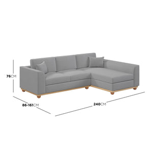 Laylah 3 Seater Hardwood Fabric Sofa With Right Chaise