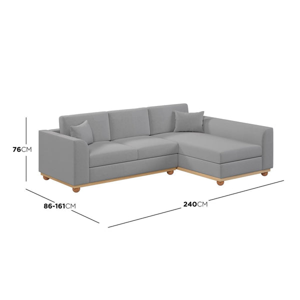 Laylah 3 Seater Hardwood Fabric Sofa With Right Chaise