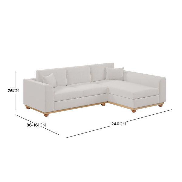 Laylah 3 Seater Hardwood Fabric Sofa With Right Chaise