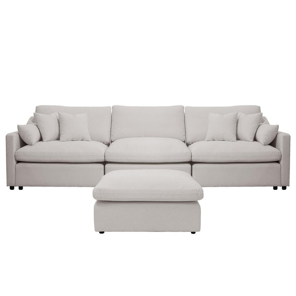 Millie 4-Seater Fabric Corner Chaise Sofa - Warm Light Grey