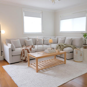 Millie 5-Seater Fabric Modular Sofa - Warm Light Grey