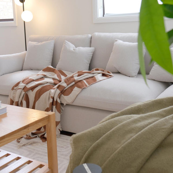 Millie 5-Seater Fabric Modular Sofa - Warm Light Grey