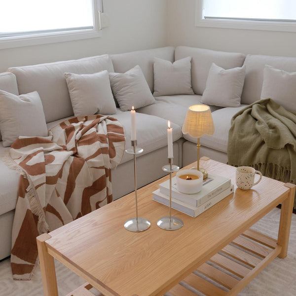 Millie 5-Seater Fabric Modular Sofa - Warm Light Grey