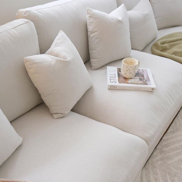 Millie 5-Seater Fabric Modular Sofa - Warm Light Grey