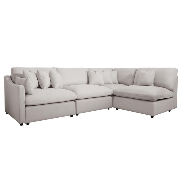 Millie 5-Seater Fabric Modular Sofa - Warm Light Grey