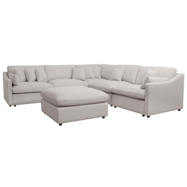 Millie 6-Seater Fabric Corner Chaise Sofa - Warm Light Grey