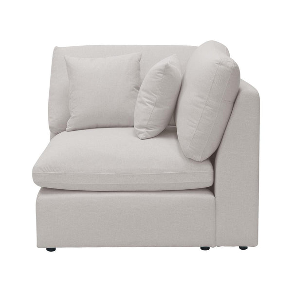 Millie 6-Seater Fabric Corner Chaise Sofa - Warm Light Grey