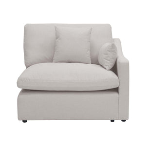 Millie 6-Seater Fabric Corner Chaise Sofa - Warm Light Grey