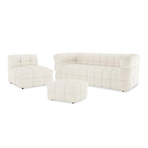 Regal Comfort: The Sovereign's Embrace Boucle Sofa Set