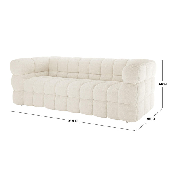 Regal Comfort: The Sovereign's Embrace Boucle Sofa Set