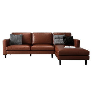 Imperial Majesty Nornas 3 Seater PU Leather Sofa with Chaise - Lounge Kingdom Exclusive