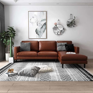 Imperial Majesty Nornas 3 Seater PU Leather Sofa with Chaise - Lounge Kingdom Exclusive