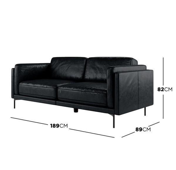 Majestic Reign 3-Seater Faux Leather Sofa - Lounge Kingdom Exclusive