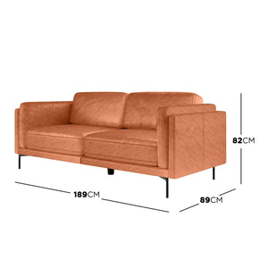 Majestic Reign 3-Seater Faux Leather Sofa - Lounge Kingdom Exclusive