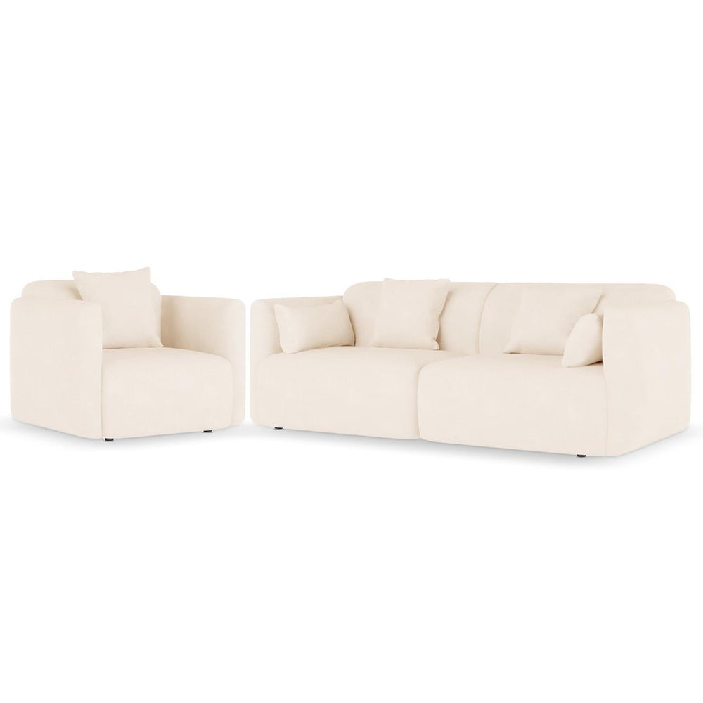 Vestalia 4 Seater Upholstered Velvet Sofa Set