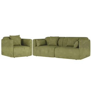 Vestalia 4 Seater Upholstered Velvet Sofa Set