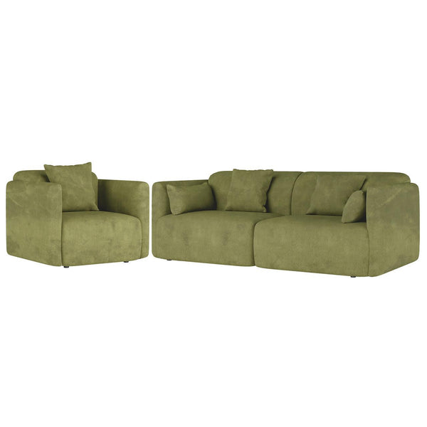 Vestalia 4 Seater Upholstered Velvet Sofa Set