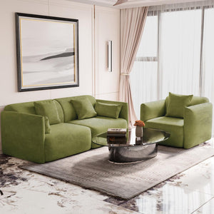 Vestalia 4 Seater Upholstered Velvet Sofa Set